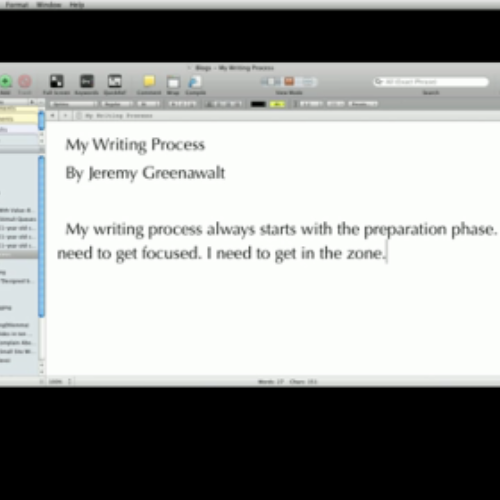 Writing process screenshot